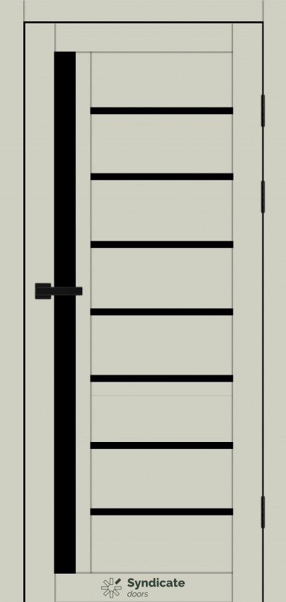 Двери Syndicat Doors PVC 101 Емелия чёрное стекло